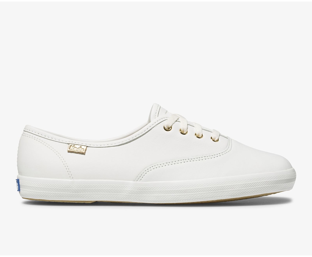 Zapatillas Keds Mujer Blancas - Champion Luxe Cuero - 479-CKUGLI